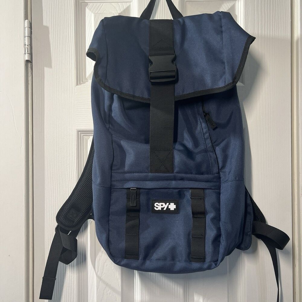 SPY Optic Voyager Roll Top Backpack Navy Blue Laptop School Travel Daypack Bag